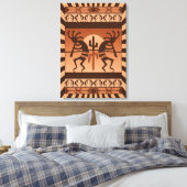 Southwest Hot Desert Sun Cactus Kokopelli Canvas Afdruk (Insitu (Slaapkamer))
