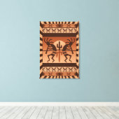 Southwest Hot Desert Sun Cactus Kokopelli Canvas Afdruk (Insitu (Houten vloer))