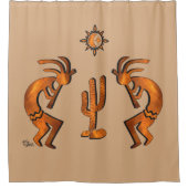 Southwest Kokopell en Cactus Shower Curtain Douchegordijn (Voorkant)