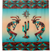 Southwest Kokopell en Cactus Shower Curtain Douchegordijn (Voorkant)
