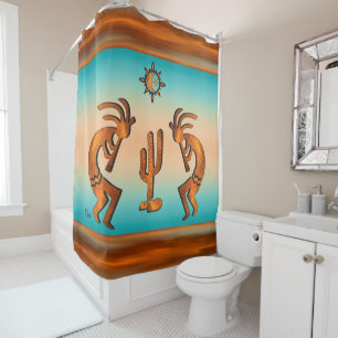 Southwest Kokopell en Cactus Shower Curtain Douchegordijn