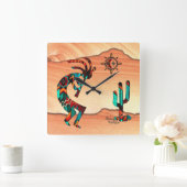 Southwest Kokopell Square Wall Clock Vierkante Klok (Huis)