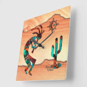 Southwest Kokopell Square Wall Clock Vierkante Klok (Hoek)
