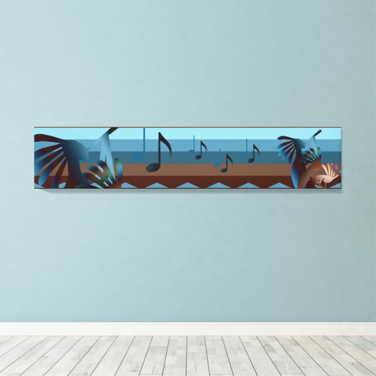 Southwest Kokopelli 50x10 Canvas Print (Insitu (Houten vloer))