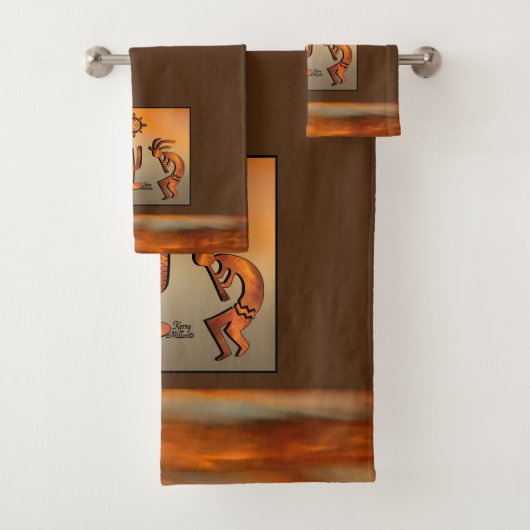 Southwest Kokopelli Bath Towel Set Bad Handdoek (Insitu)