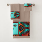 Southwest Kokopelli Bath Towel Set Bad Handdoek (Insitu)