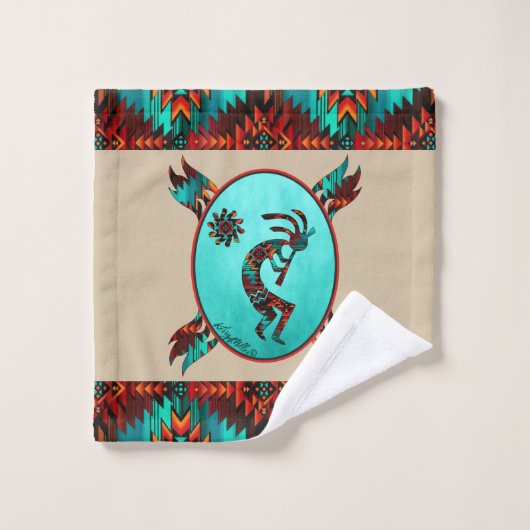 Southwest Kokopelli Bath Towel Set Bad Handdoek (Wasdoekje)