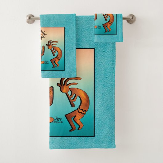 Southwest Kokopelli Bath Towel Set Bad Handdoek (Insitu)