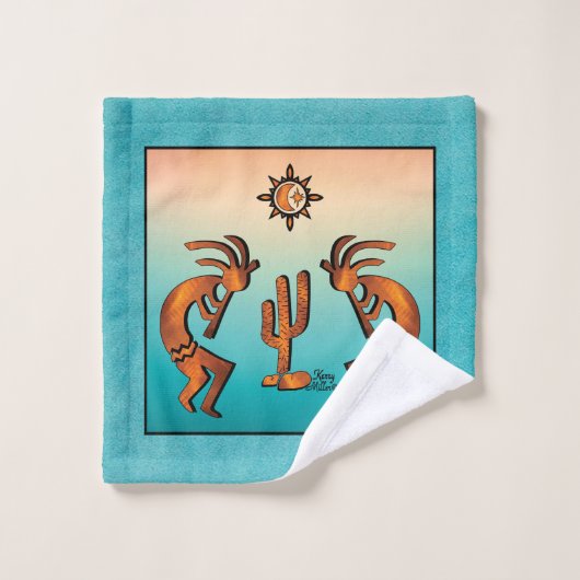 Southwest Kokopelli Bath Towel Set Bad Handdoek (Wasdoekje)