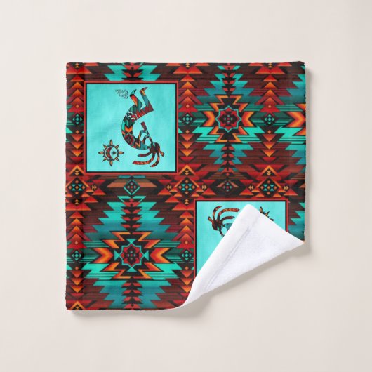 Southwest Kokopelli Bath Towel Set Bad Handdoek (Wasdoekje)