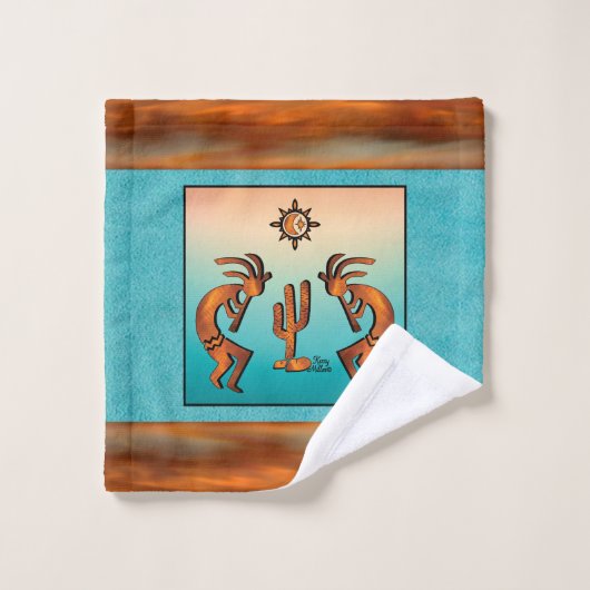 Southwest Kokopelli Bath Towel Set Bad Handdoek (Wasdoekje)