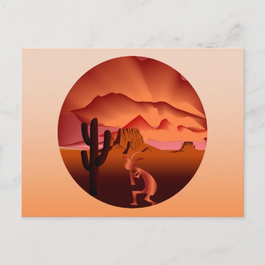 Southwest Kokopelli Briefkaart (Voorkant)