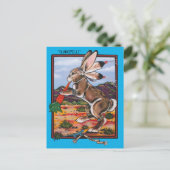 Southwest Kokopelli Bunnipelli Rabbit Whimsical  Briefkaart (Staand voorkant)