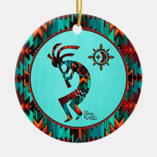 Southwest Kokopelli Ceramic Ornament (Voorkant)