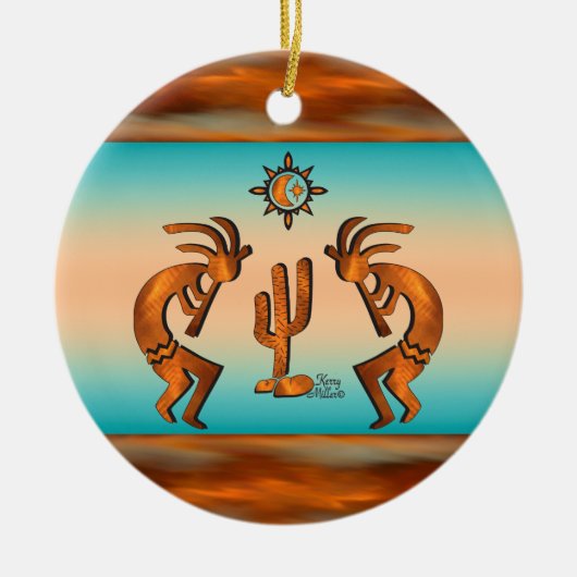 Southwest Kokopelli Ceramic Ornament (Voorkant)