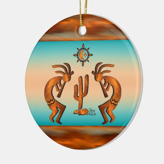 Southwest Kokopelli Ceramic Ornament (Links)