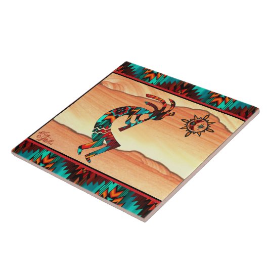 Southwest Kokopelli CERAMIC TILE Tegeltje (Zijkant)