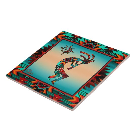Southwest Kokopelli CERAMIC TILE Tegeltje (Zijkant)