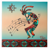 Southwest Kokopelli Ceramic Tile Tegeltje (Voorkant)