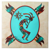 Southwest Kokopelli Ceramic Tile Tegeltje (Voorkant)