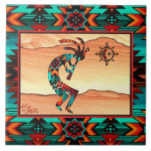 Southwest Kokopelli Ceramic Tile Tegeltje (Voorkant)