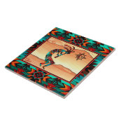 Southwest Kokopelli Ceramic Tile Tegeltje (Zijkant)