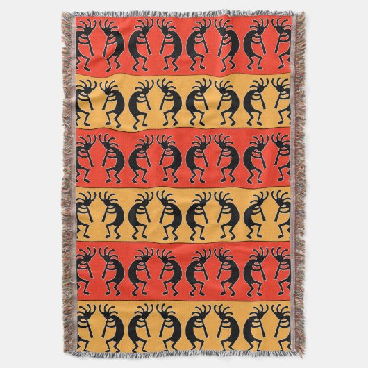 Southwest Kokopelli Deken (Voorkant Verticaal)