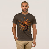 Southwest Kokopelli Desert Sun Brown Mannen shirt (Voorkant volledig)