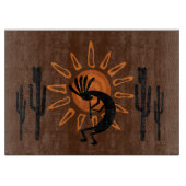 Southwest Kokopelli Desert Sun Glass Cutting Board Snijplank (Voorkant)