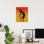 Southwest Kokopelli Desert Sun Wall Art Poster (Thuiskantoor)