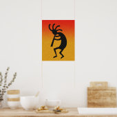 Southwest Kokopelli Desert Sun Wall Art Poster (Keuken)
