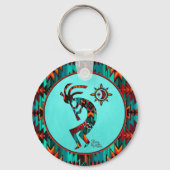 Southwest Kokopelli die Flute Sleutelhanger speelt (Voorkant)