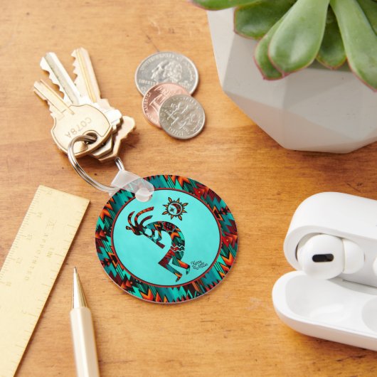 Southwest Kokopelli die Flute Sleutelhanger speelt (Bureau)