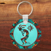 Southwest Kokopelli die Flute Sleutelhanger speelt (Voorkant)