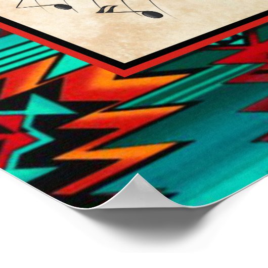 Southwest Kokopelli die het Poster van de Flute sp (Hoek)