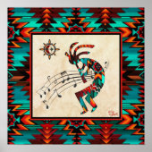 Southwest Kokopelli die het Poster van de Flute sp (Voorkant)