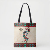 Southwest Kokopelli en Sun Canvas tas (Voorkant)