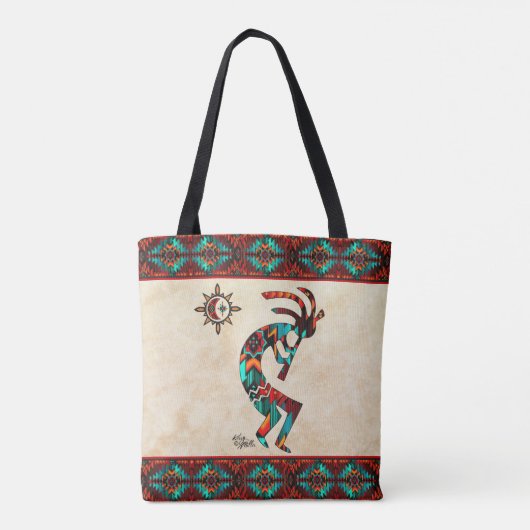 Southwest Kokopelli en Sun Canvas tas (Achterkant)