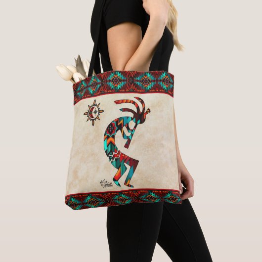 Southwest Kokopelli en Sun Canvas tas (Dichtbij)
