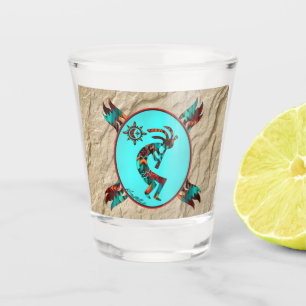 Southwest Kokopelli en Sun Shot Glass Glas