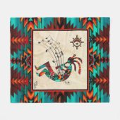 Southwest Kokopelli Fleece Blanket (Voorkant (Horizontaal))