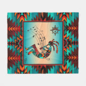 Southwest Kokopelli Fleece Blanket (Voorkant (Horizontaal))