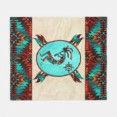 Southwest Kokopelli Fleece Blanket (Voorkant (Horizontaal))