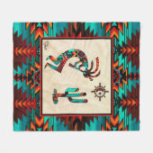Southwest Kokopelli Fleece Blanket Deken (Voorkant (Horizontaal))