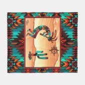 Southwest Kokopelli Fleece Blanket Deken (Voorkant (Horizontaal))
