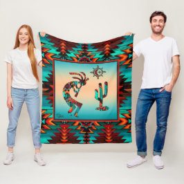 Southwest Kokopelli Fleece Blanket Deken