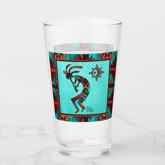 Southwest Kokopelli Glass Cup Glas (Achterkant)