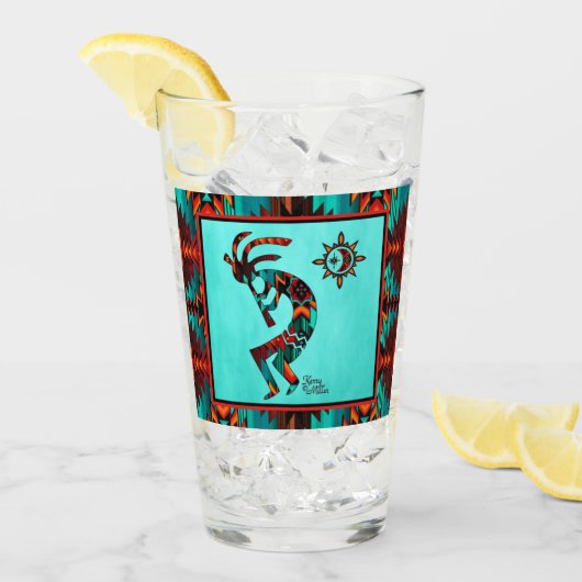 Southwest Kokopelli Glass Cup Glas (Voorkant ijs)
