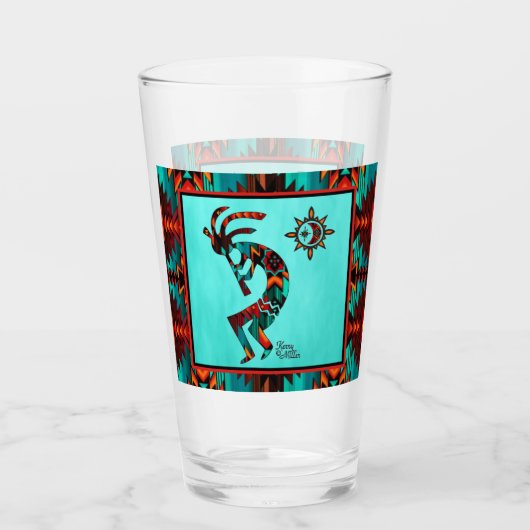 Southwest Kokopelli Glass Cup Glas (Voorkant)