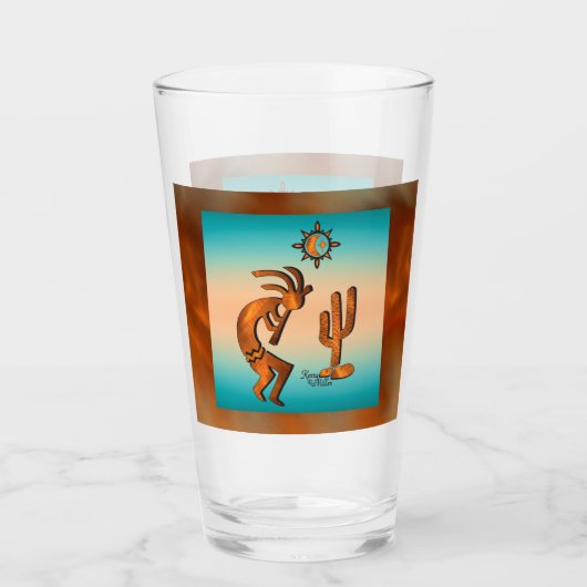 Southwest Kokopelli Glass Cup Glas (Voorkant)